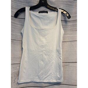 Zara Basics White Cotton Sleeveless Tank Top Size S